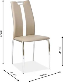 Jedálenská stolička Signa - béžová / biela / chróm