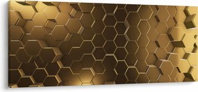 Obraz - Zlaté hexagóny (120x50 cm)