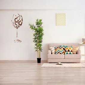 Veselá Stena Samolepka Pohár na víno Farba: hnědá, Veľkosť: 60 x 23 cm