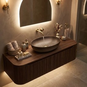 Rea Carola, umývadlo na dosku 515x390x140 mm, béžová-hnedá Ombre, REA-U0627