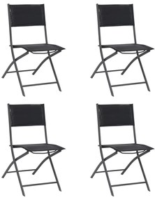 vidaXL Skladacie vonkajšie stoličky 4 ks oceľ a textilén