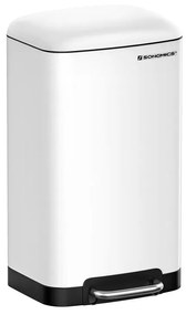 SongmicsHome Odpadkový kôš s pomalým zatváraním SLOW, 30l, biela
