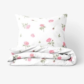Goldea bavlnené posteľné obliečky - pivonky 200 x 200 a 2ks 70 x 90 cm