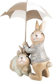Dekorácia zajačikovia pod dáždnikom - 19*16*23 cm