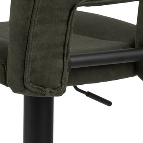 Otočná barová stolička Sylvie tmavo zelená/čierna
