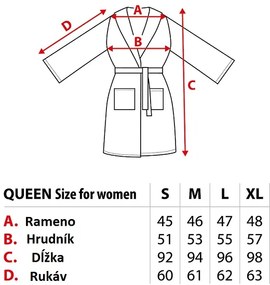 Župan z mikrovlákna Queen Sivý  TiaHome - M