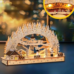 Monzana Vianočný LED oblúk CLEMENT, 45x12,5x28cm, prírodná hnedá