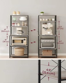 Kuchyňský regál Vasagle Vogues 60 cm černý/šedý