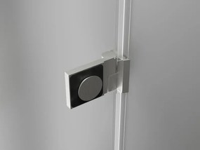 Mexen Lunar-B, výklopný sprchový kút ľavý 90 x 80 cm, 8mm číre sklo, oceľový profil, 832-090-080-97-00-L