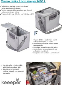 Keeeper Termo taška / box Keeper NEO L, sivá, 19L, 31,5 x 23 x 26,5 cm