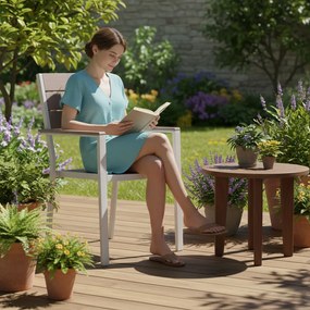 MultiGarden Sada 2 záhradných stoličiek HDPE oceľ - biela MultiGarden