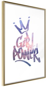 Artgeist Plagát - Girl Power [Poster] Veľkosť: 20x30, Verzia: Zlatý rám s passe-partout