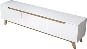 Televízny stolík Dite v bielej farbe a orechovomdreve