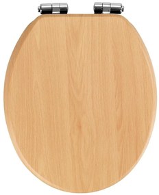 WENKO 22979100-WC sedátko PRÍRODNÝ BUK 35,5x42,5 cm hnedá/strieborná