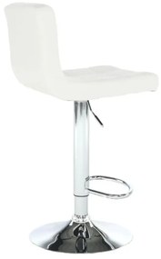 Barová stolička, biela ekokoža/chróm, KANDY NEW