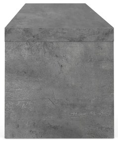 Dvojitý televízny stolík čierny s betónovým dekorom TemaHome Cliff, 125 × 40 cm