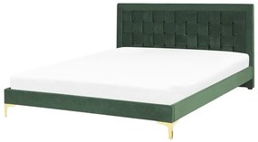Manželská posteľ 140 cm LIMO (polyester) (tmavozelená) (s roštom). Vlastná spoľahlivá doprava až k Vám domov. 1022886