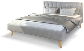 GM Čalúnená manželská posteľ Heaven - sivá Rozmer: 160x200