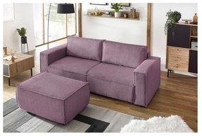 Ružový menčestrový taburet Nihad – Bobochic Paris