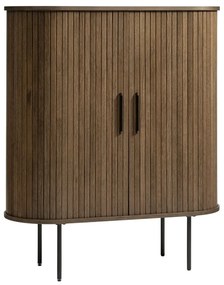Hnedá skrinka v dekore duba s posuvnými dverami 100x118 cm Nola – Unique Furniture
