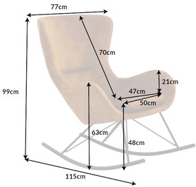Hojdacie kreslo Scandinavia Swing horčicová žltá zamat