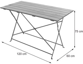 Záhradný stôl HWC-J40, skladací, akáciové drevo,120x60cm - hnedá
