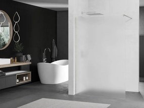 Mexen Kioto, sprchová zástena Walk-In 90 x 200 cm, 8mm sklo námraza, brúsená oceľ profil, 800-090-101-97-30