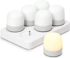 LED akumulátorové čajové sviečky do exteriéru, 6 ks