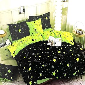 Obliečky STARLUX BLACK and LIME 7 dielna sada 140x200 cm