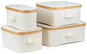 Úložný box G21 30 x 15 x 15 cm, bambusový s vekom, béžový
