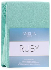 Froté prestieradlo s gumou AmeliaHome Ruby mätové