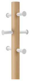 Biely prírodný vešiak z kaučukového dreva Pillar - Umbra
