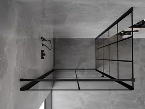 Mexen Mist-B, 1-krídlový výklopný sprchový kút, ľavý, 90 x 120 cm, číre sklo-čierna mriežka, 8A2T-090-120-70-77-L
