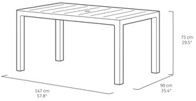 Záhradný jedálenský stôl 90x147 cm Julie – Keter