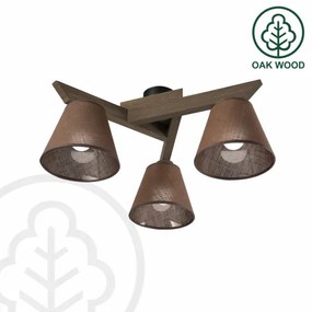 Brilagi - LED  Prisadený luster ANTHONY 3xE14/40W/230V dub orech/hnedá