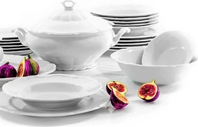 Ćmielóv obedová súprava  Maria Teresa biela 24-dielná