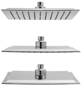 Sprchová dažďová hlavica YOKA SLIM - hranatá - 25 cm - chrómová