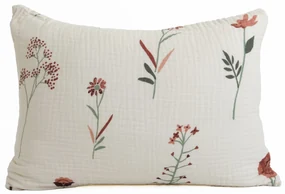 Mušelínová obliečka na vankúš 40 × 60 cm – Vlčie maky béžové