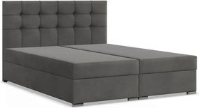 Manželská posteľ ELDA Velvet 140×200 cm sivá