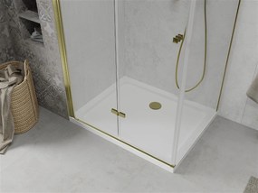 Mexen Lima sprchovací kút 100x80cm, 6mm sklo, zlatý profil - číre sklo + Slim sprchová vanička - 856-100-080-50-00-4010