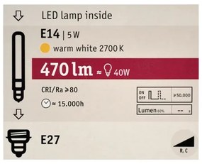 LED Stmievateľná žiarovka MOSAIC G125 E27/5W/230V 2700K - Paulmann 28747