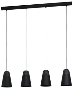 EGLO Závesné moderné osvetlenie CANTERRAS, 4xE27, 40W, čierne
