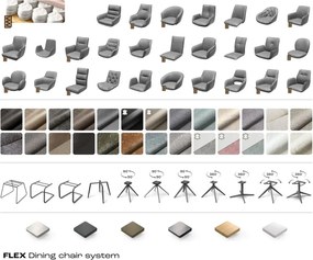 Jedálenská stolička Alja-Flex s opierkami bouclé mäkký béžová podstava
