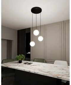 Luster na lanku ROYAL 3xE14/10W/230V pr. 30 cm čierna