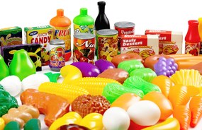 MULTISTORE Detská kuchynská sada potravín 120 ks – ovocie a zelenina