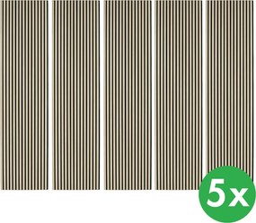 Drevený akustický panel, 2400 x 600 mm, B2BP006, balenie 5 ks, dub morený