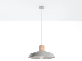 Závesné svietidlo Afra, 1x drevené/betónové tienidlo