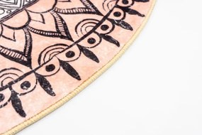 Protišmykový koberec NOVO béžový / sivý kruh