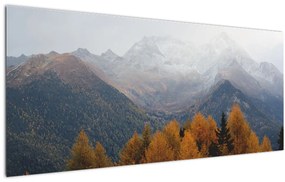 Obraz - Výhľad na hrebene hôr (120x50 cm)