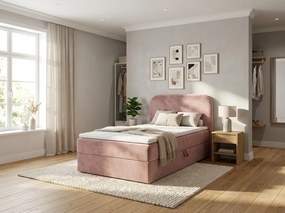 Čalúnená posteľ boxspring FORENA 90x200 cm staroružová Matrac: Bonell pružinová matrac